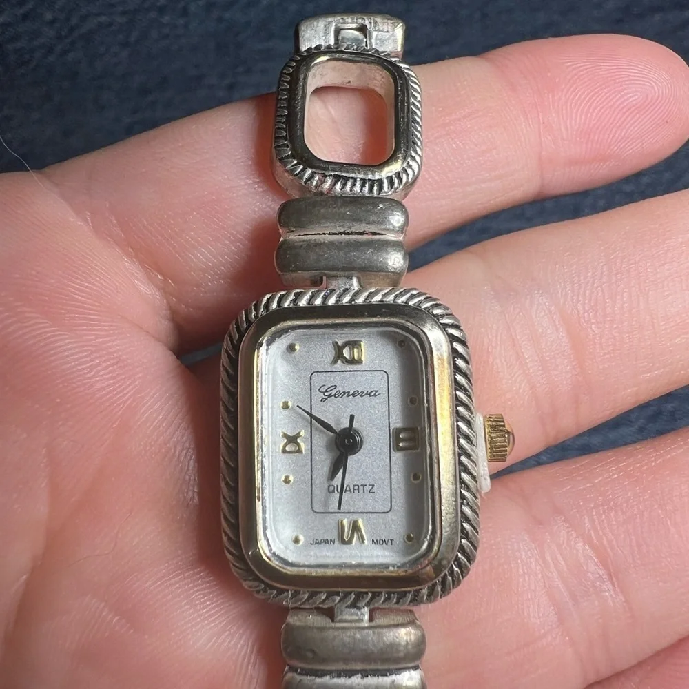 Vintage Geneva Silver and Gold Women's Watch